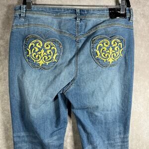 Apple Bottoms Skinny Jeans‎ Womens Size 16 Blue Medium Wash Denim Distressed Y2K